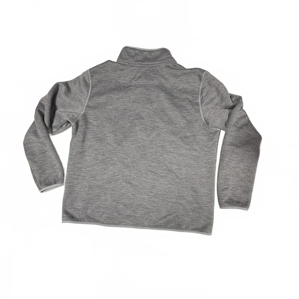 Men's The North Face Grey Fleece Pullover with Snap Button Collar XL EUC